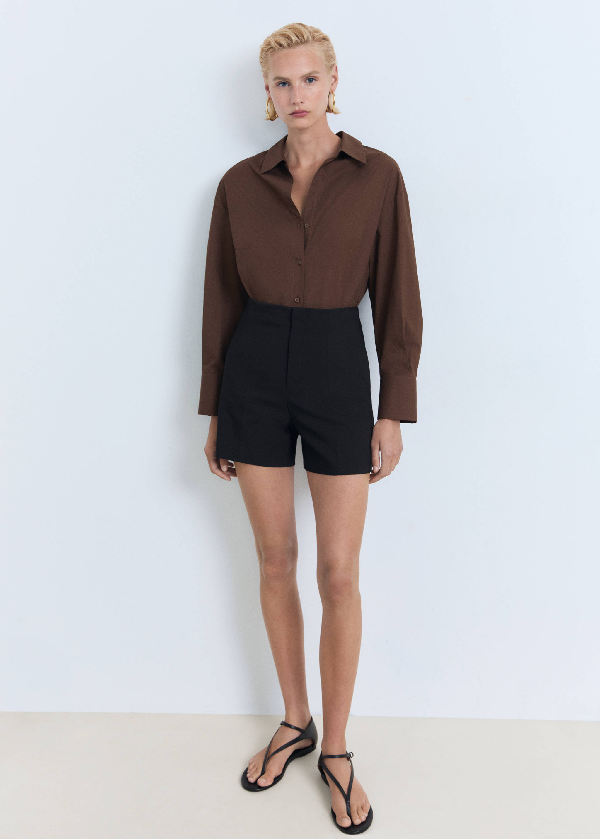 Shorts rectos tiro alto - Plano general