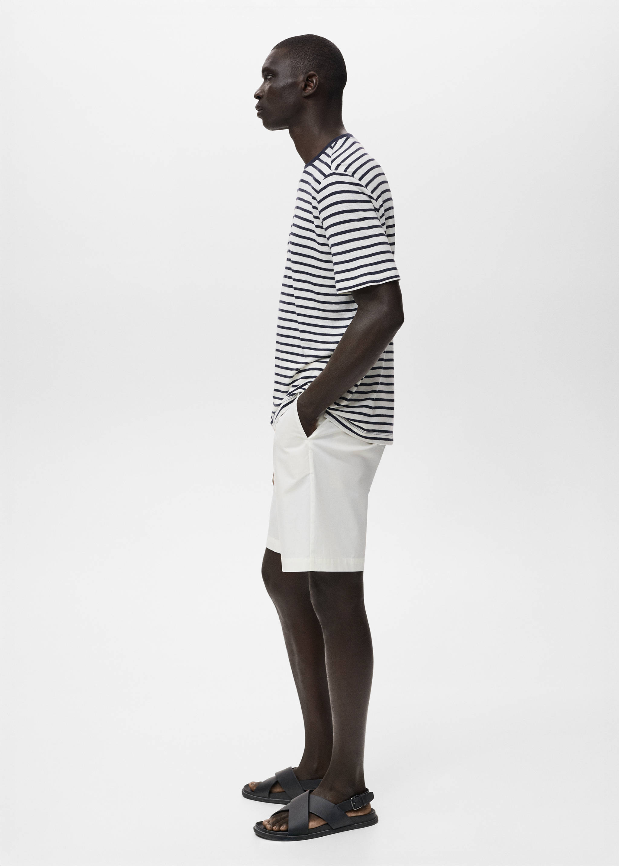 Cotton bermuda shorts with an interior elastic strip - Details of the article 2
