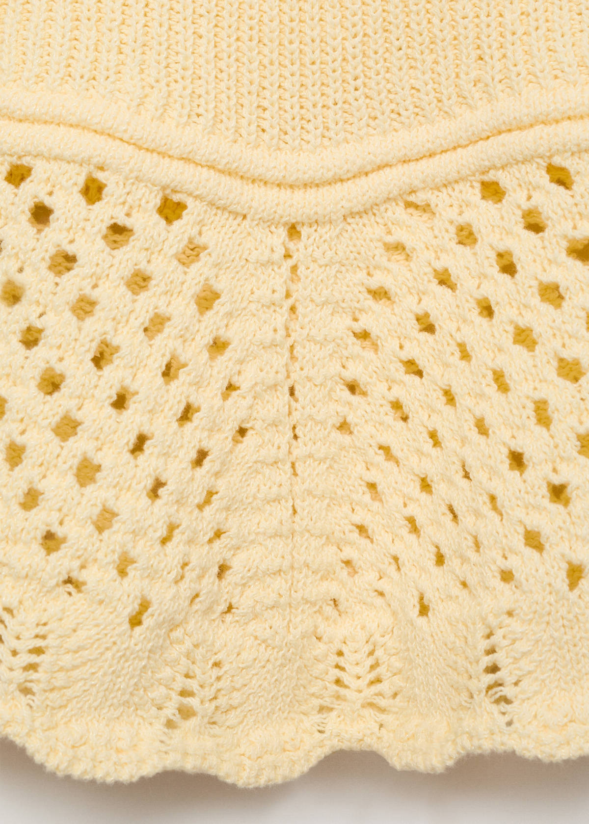 Halter-neck knitted top — Pastel Yellow