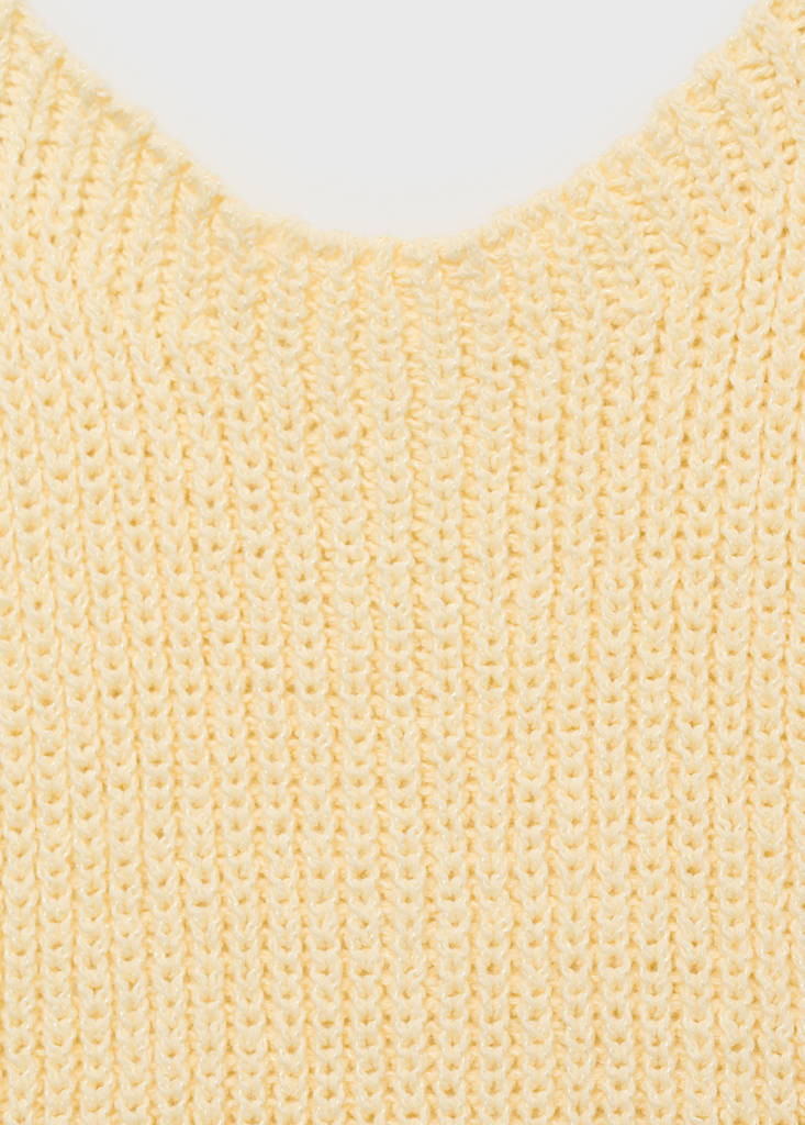 Halter-neck knitted top — Pastel Yellow