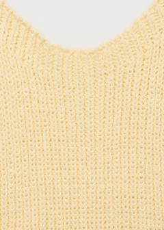 Halter-neck knitted top — Pastel Yellow 8