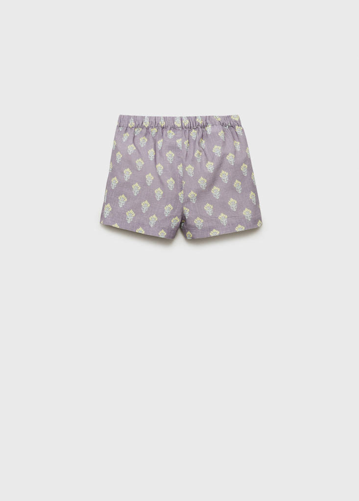 Printed cotton shorts — Light/Pastel Purple