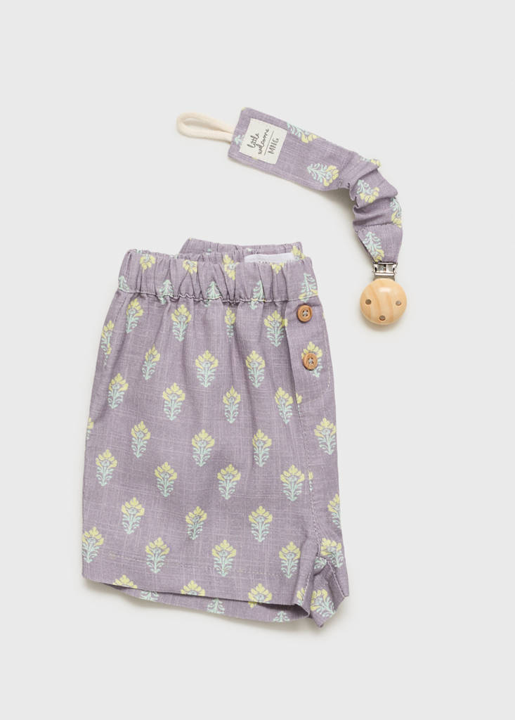 Printed cotton shorts — Light/Pastel Purple
