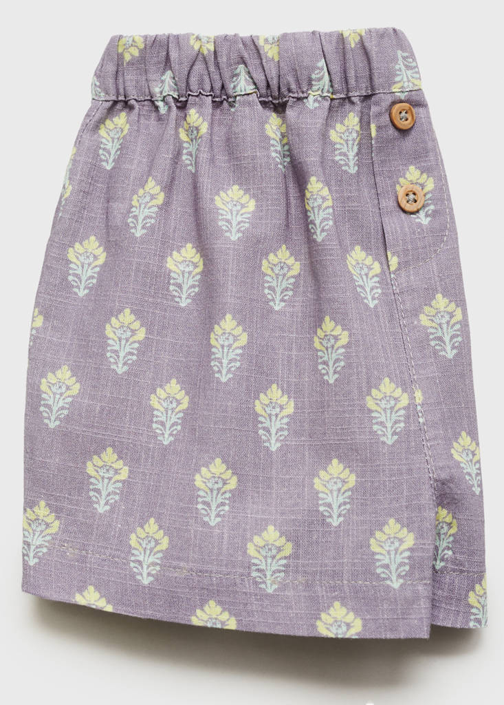 Printed cotton shorts — Light/Pastel Purple
