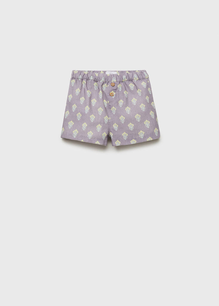 Printed cotton shorts — Light/Pastel Purple