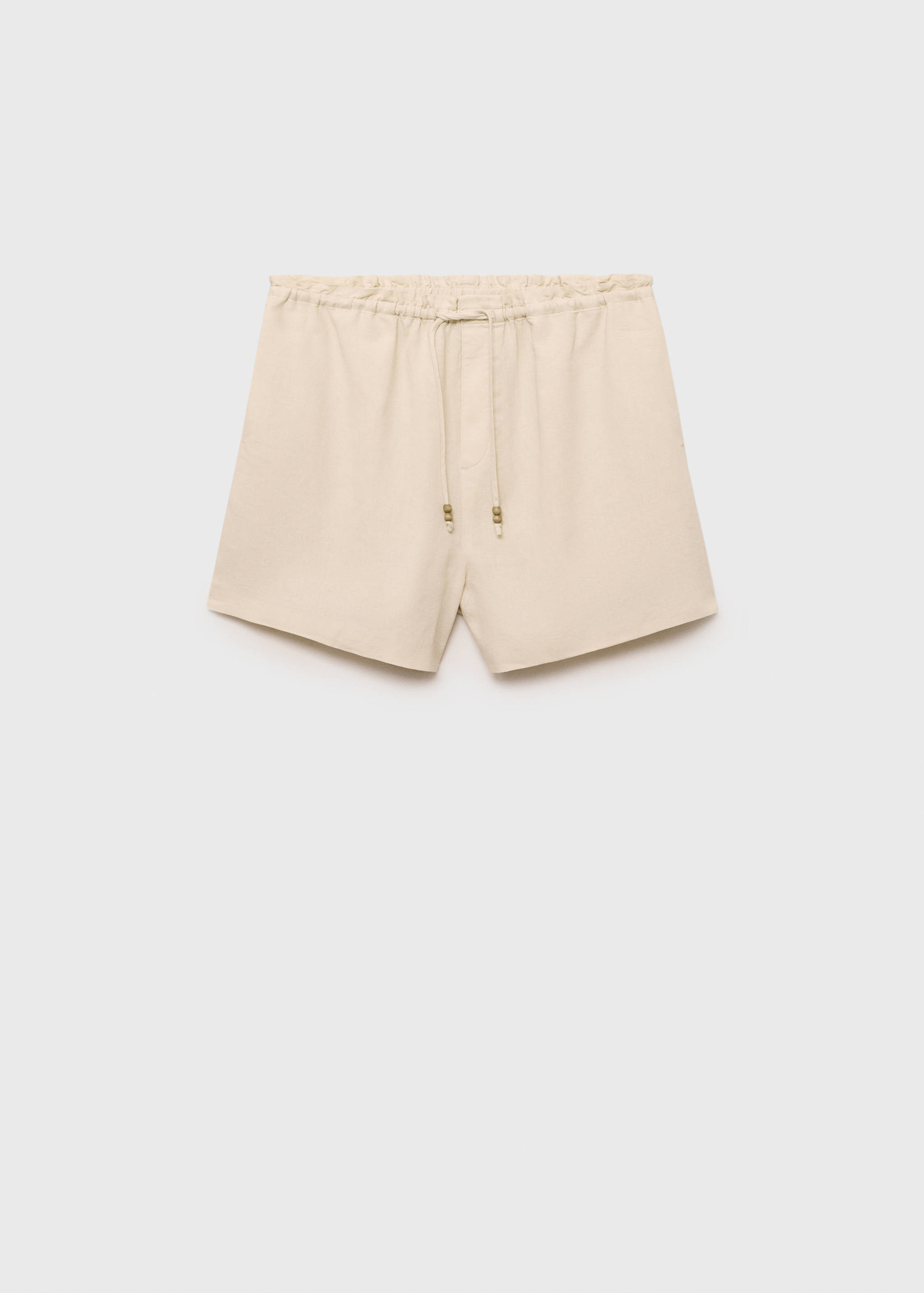 Straight-fit linen shorts with drawstring - Article without model