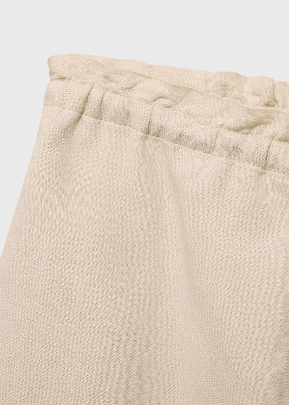 Straight-fit linen shorts with drawstring — Beige