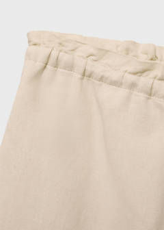 Straight-fit linen shorts with drawstring — Beige 7