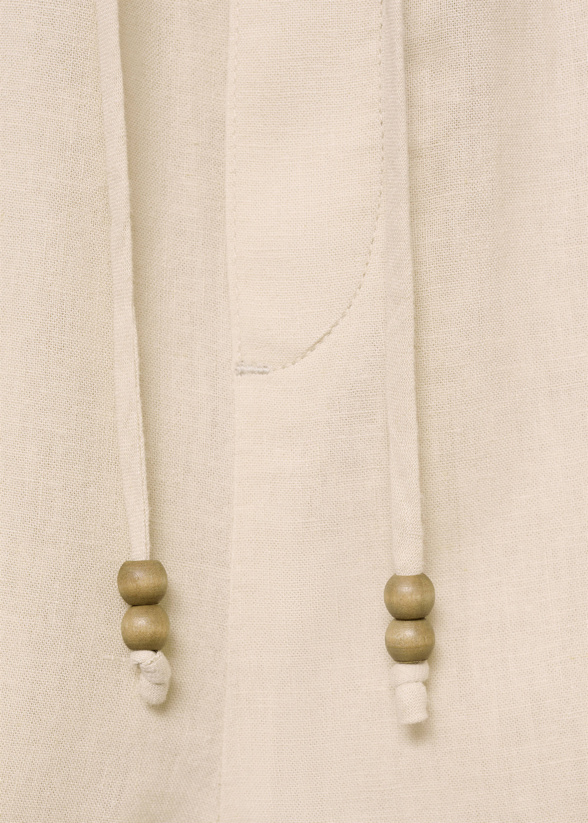 Straight-fit linen shorts with drawstring - Details of the article 0