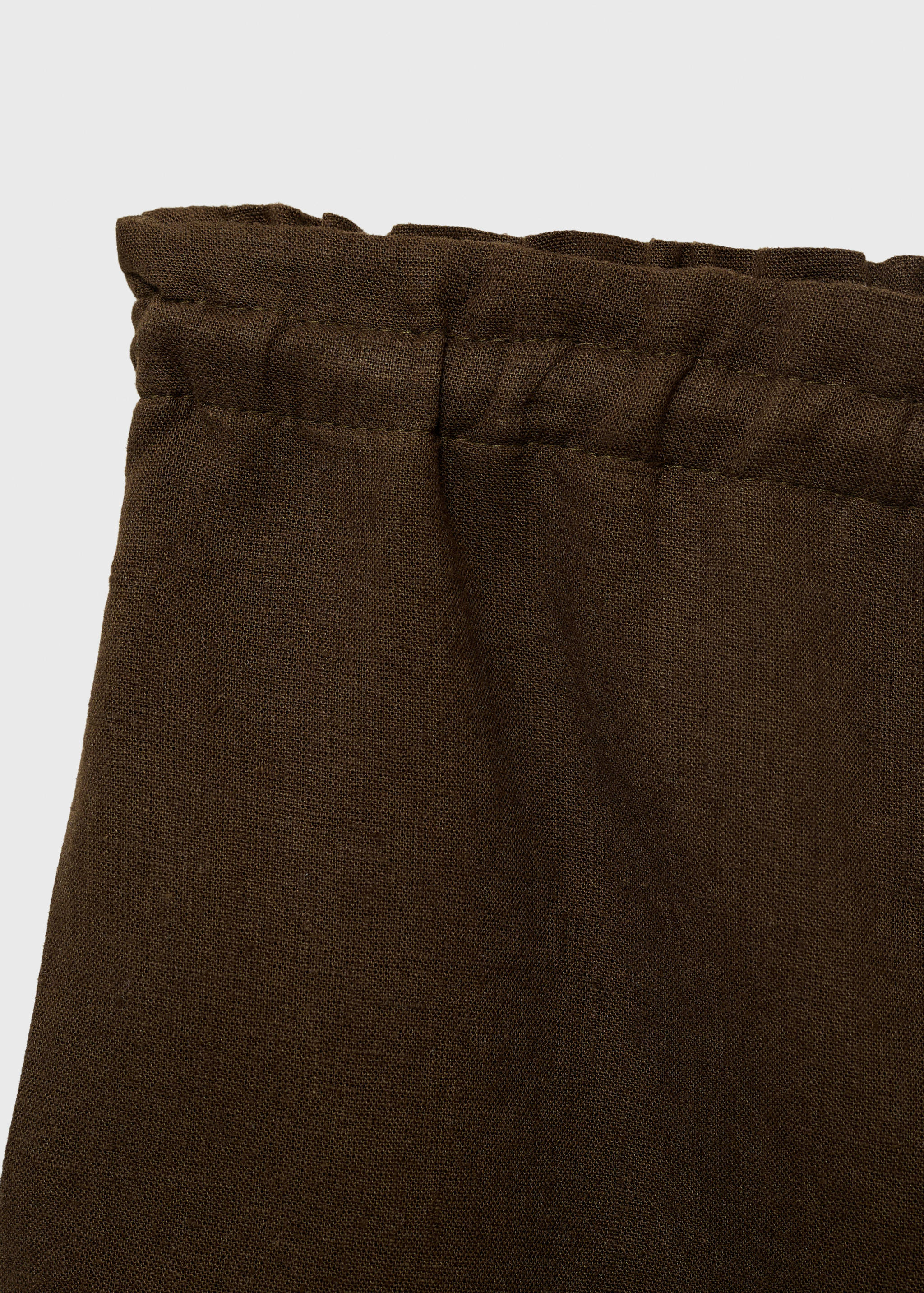 Straight-fit linen shorts with drawstring - Details of the article 8
