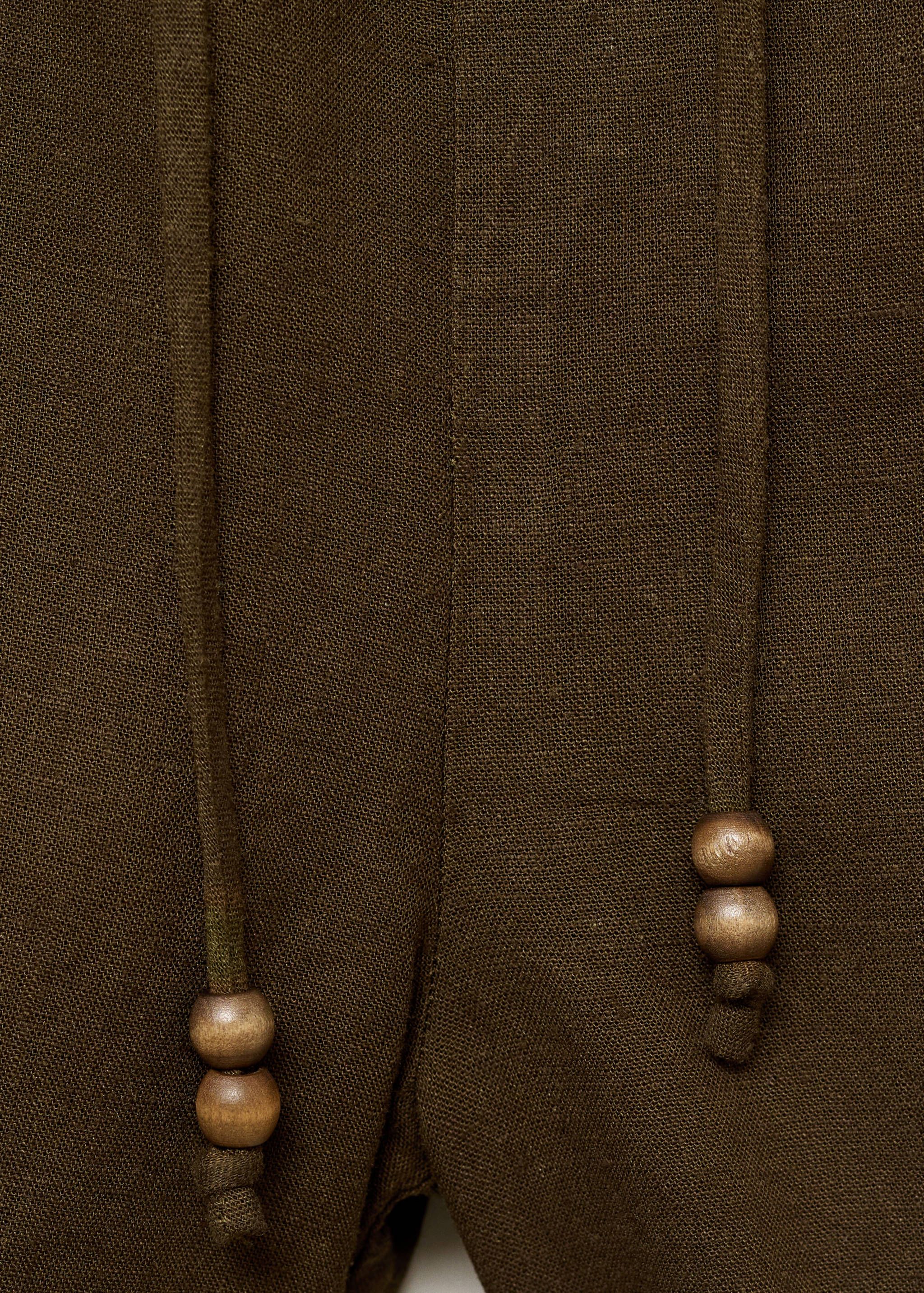 Straight-fit linen shorts with drawstring - Details of the article 0