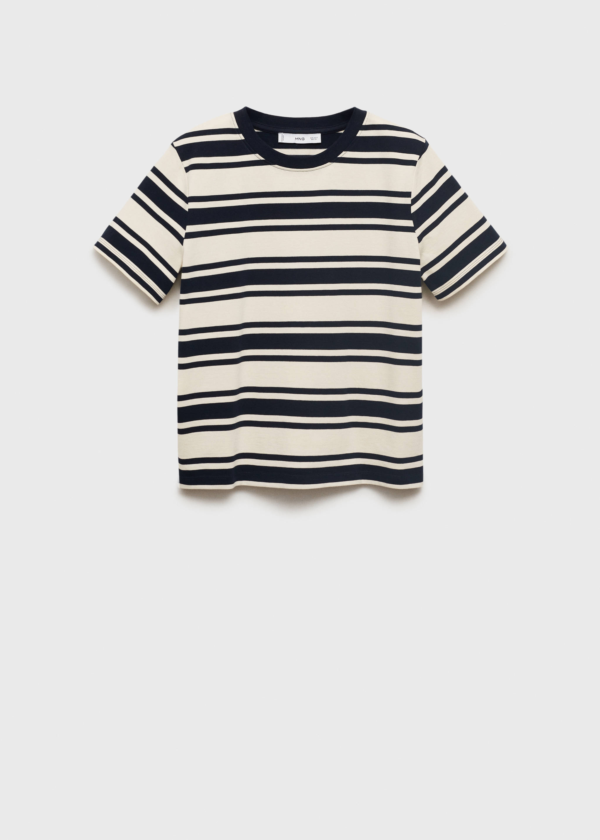 Katoenen T-shirt met contrasterende hals - Artikel zonder model