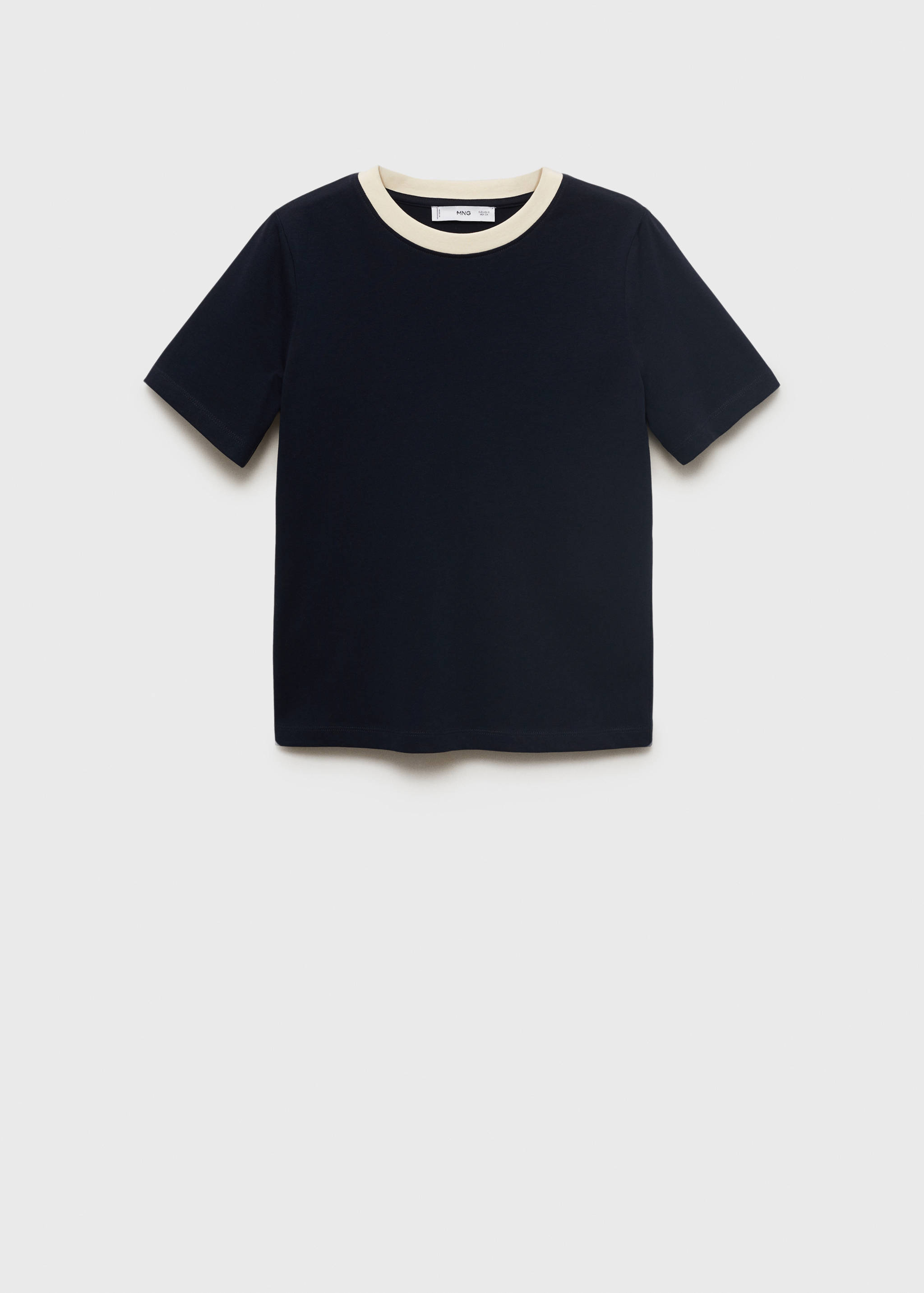 Contrasting collar cotton t-shirt - Article without model