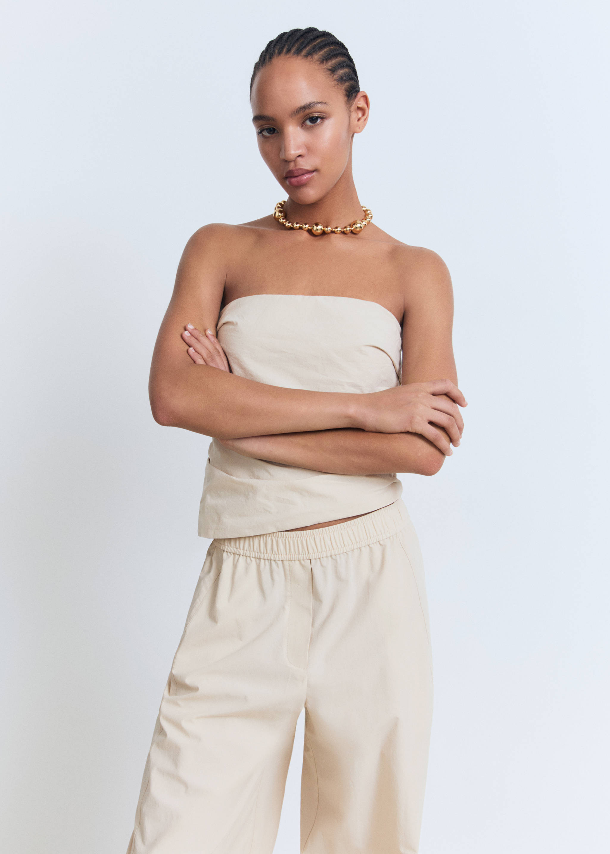 Asymmetrical strapless top - Medium plane