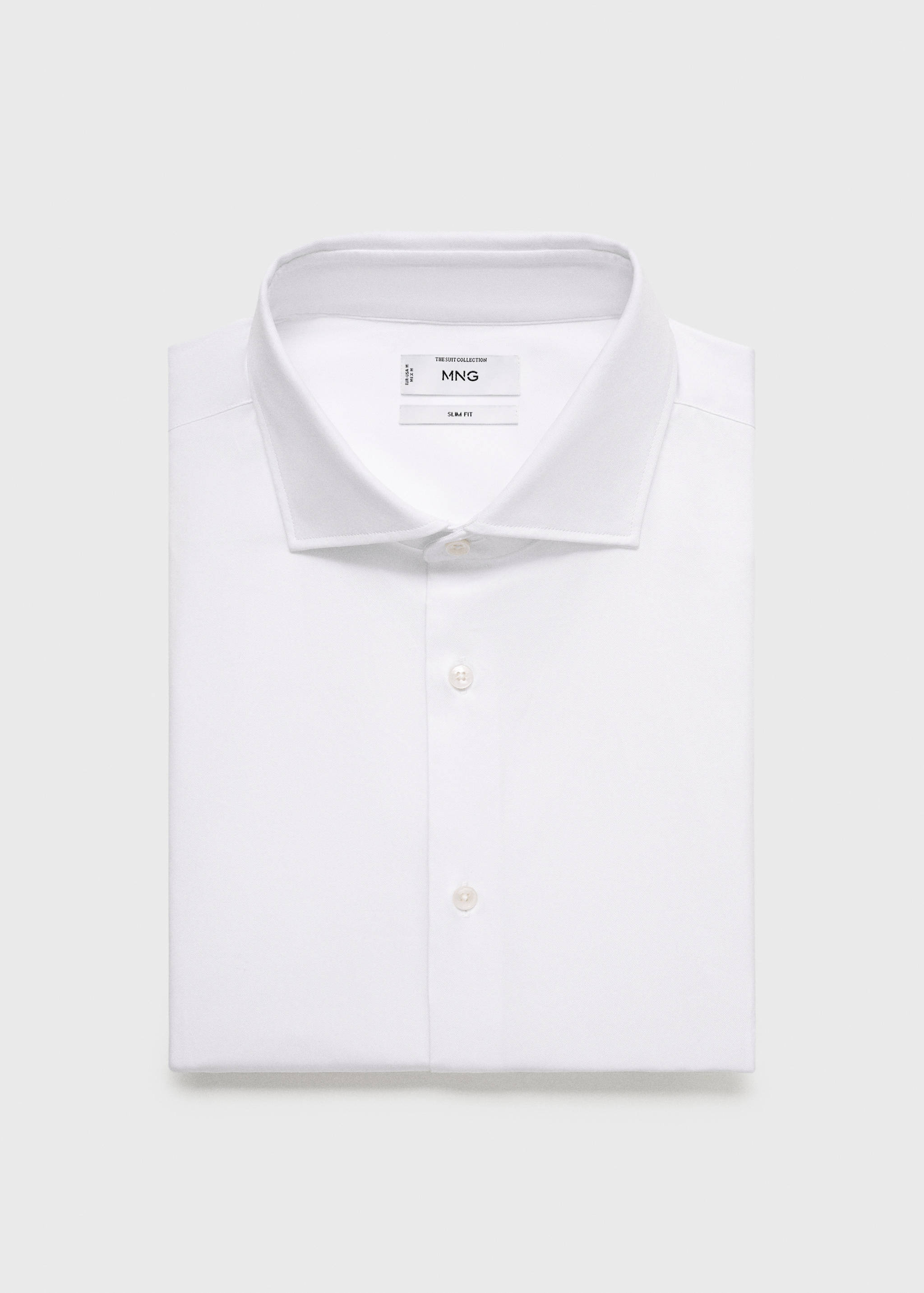 Slim-fit twill fabric suit with shirt cufflinks - Reverse of the article