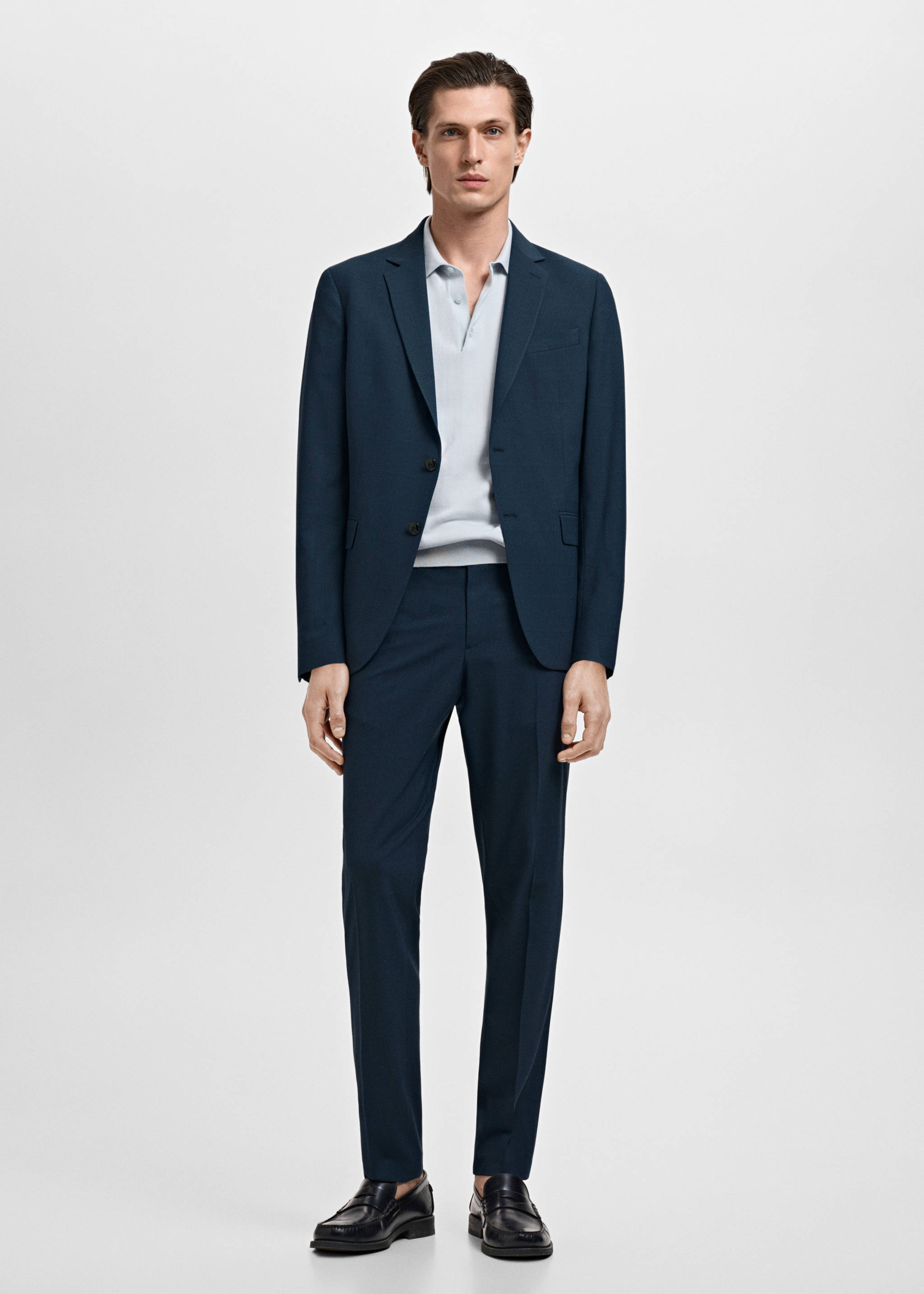Stretch fabric super slim-fit suit trousers - General plane