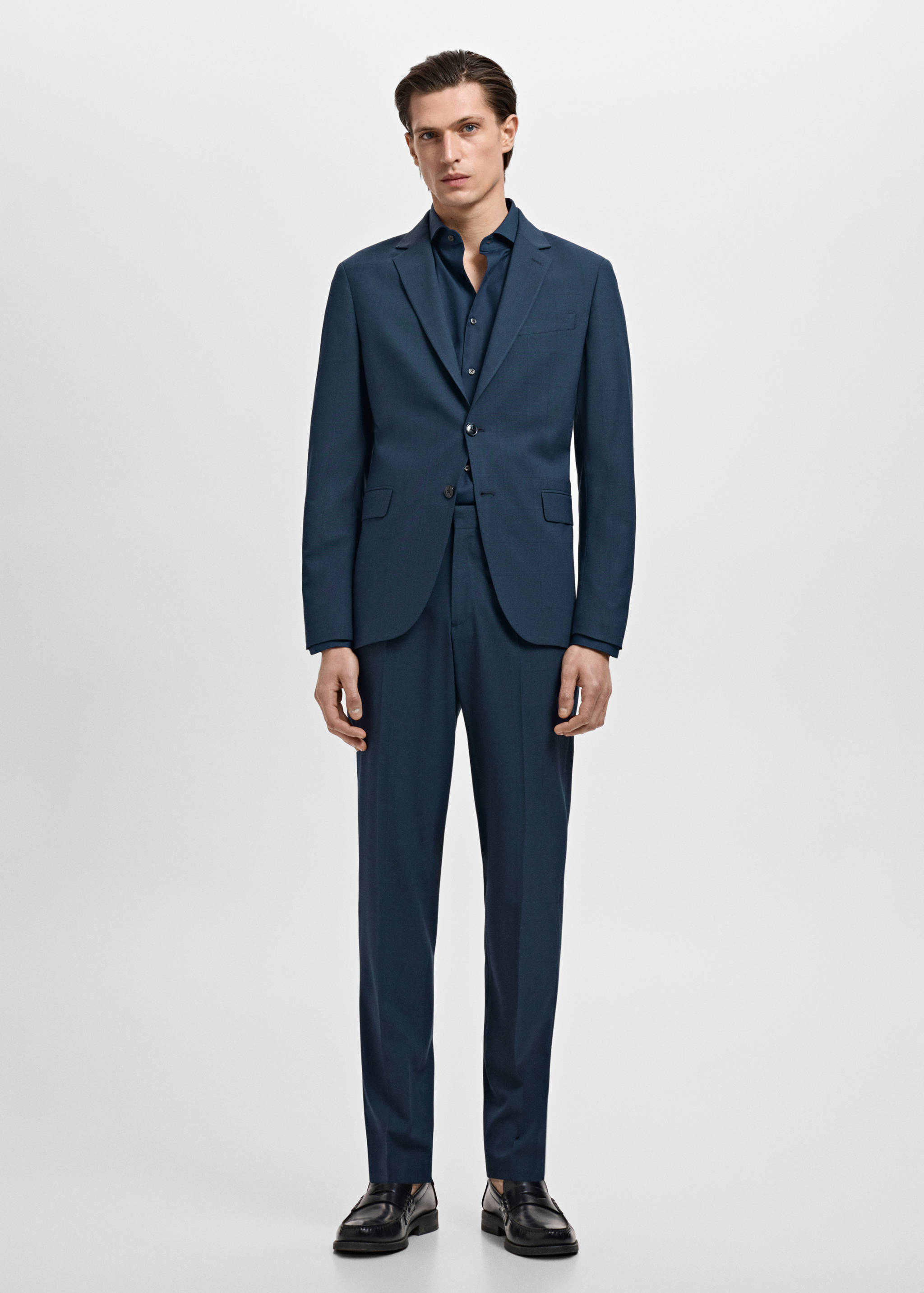 Stretch fabric super slim-fit suit trousers - General plane