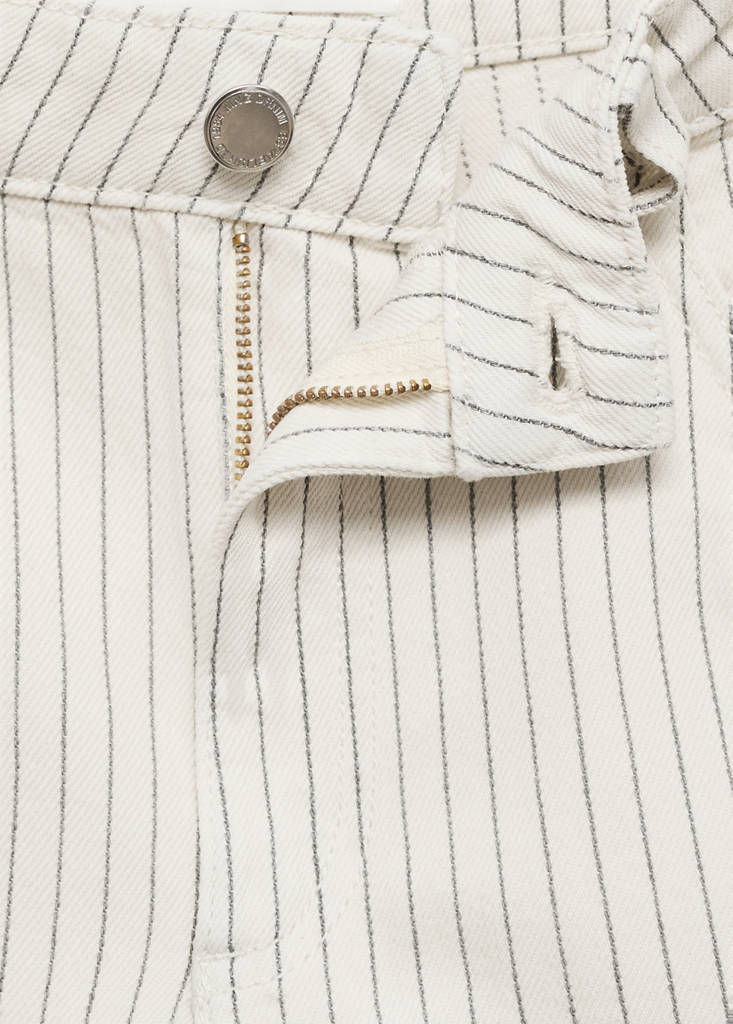 High-waist straight-fit denim shorts — Off White