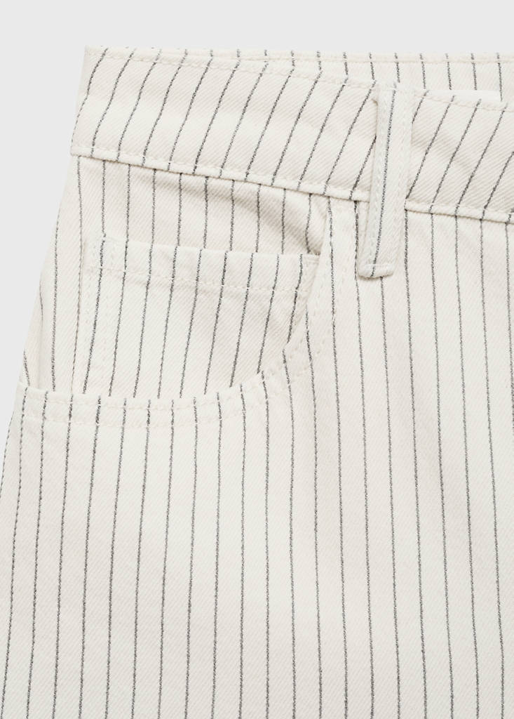 High-waist straight-fit denim shorts — Off White
