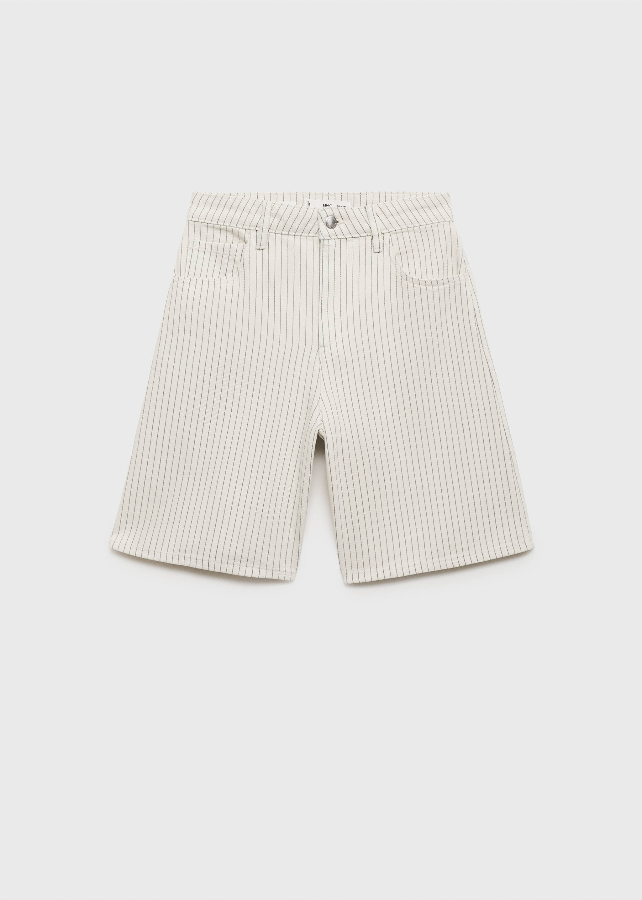 High-waist straight-fit denim shorts - Article without model, Off White. Ref: 17081177-00.