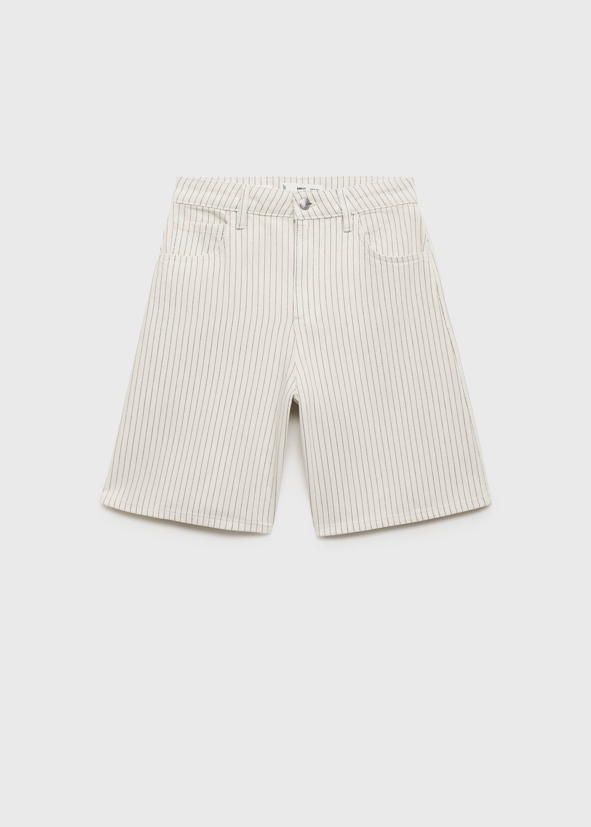 Bermudas denim rectas tiro alto - Artículo sin modelo