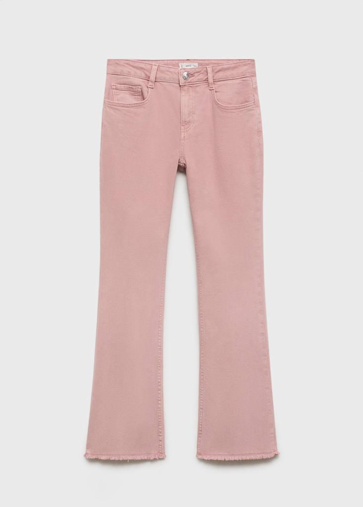 Frayed low-rise skinny jeans — Pastel Pink
