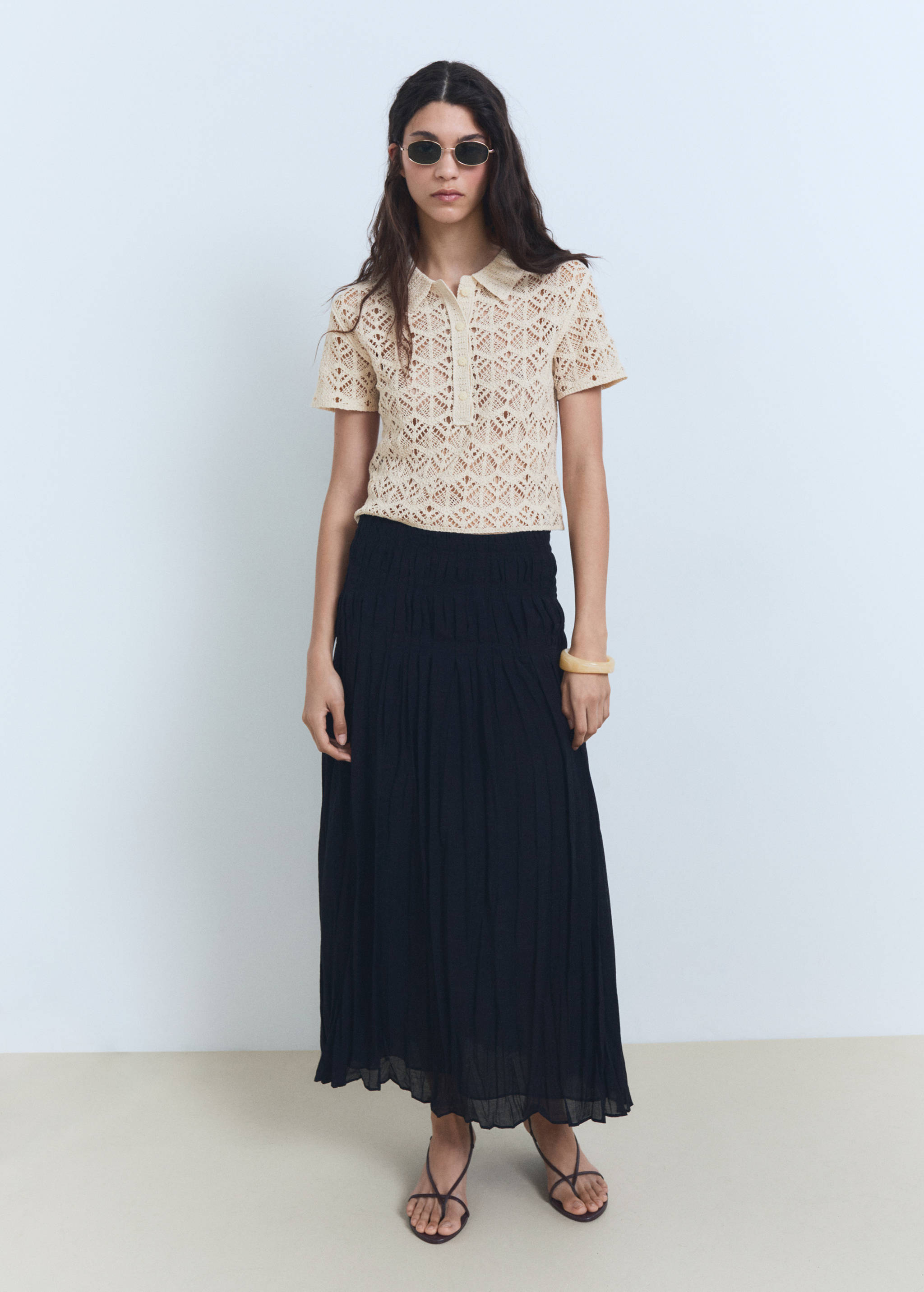 Kurzarm-Häkelpullover - Allgemeine Ansicht