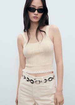 Fine-knit top — Ecru 1