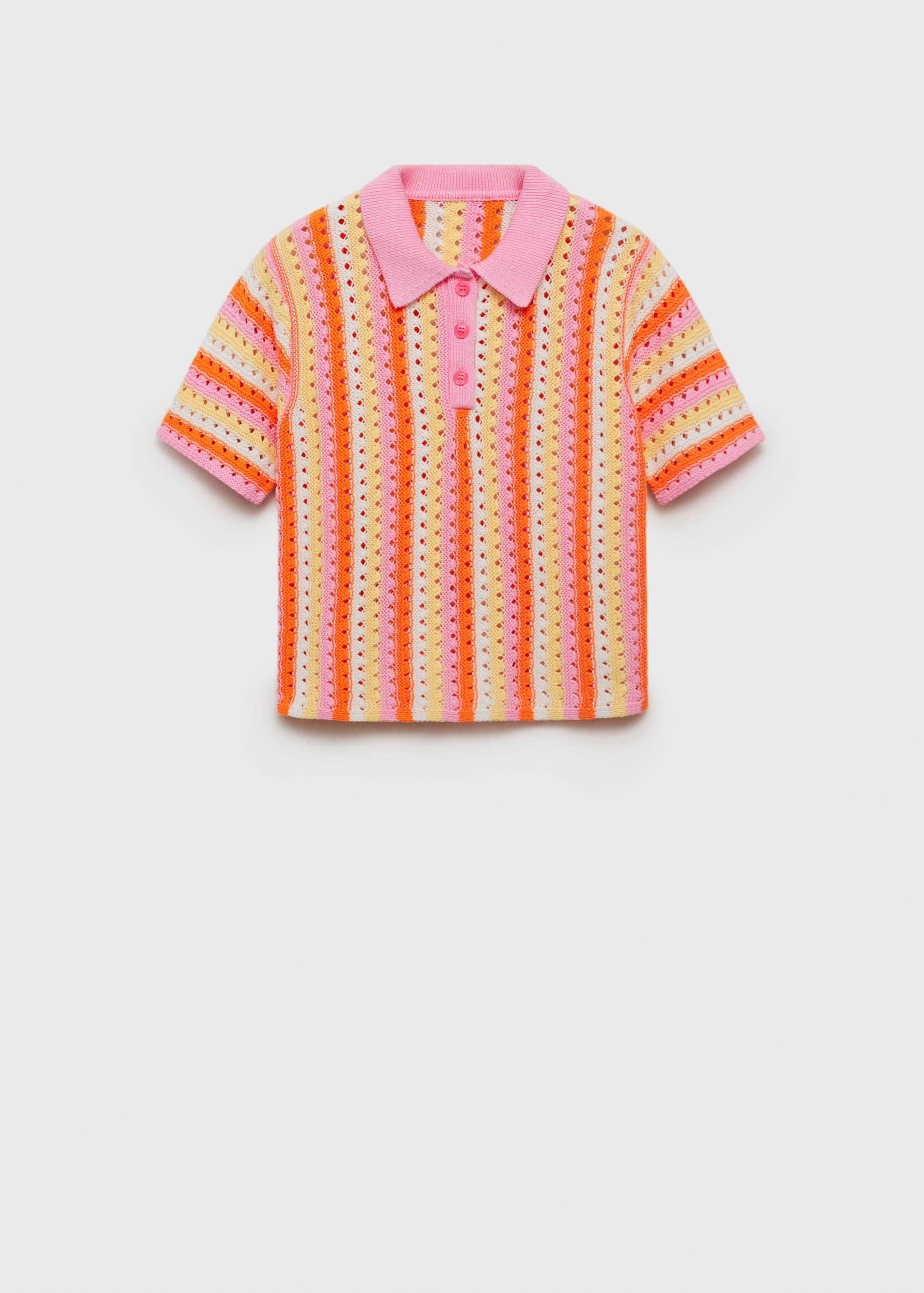 Two-tone striped crochet sweater - Article without model