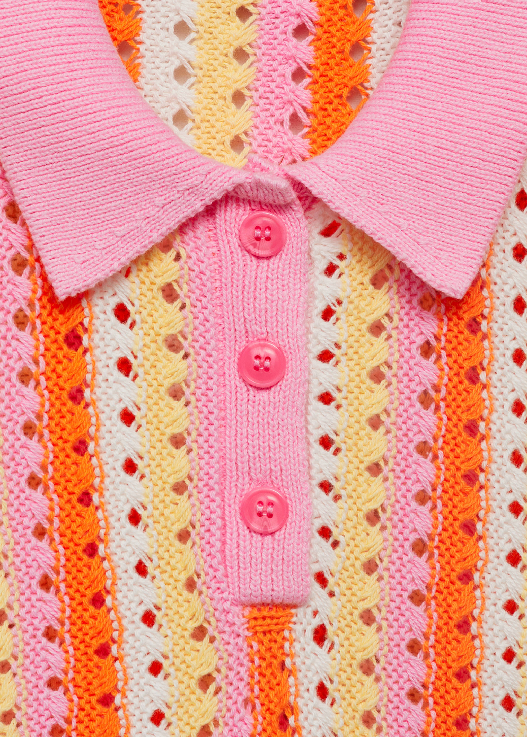 Two-tone striped crochet sweater - Details of the article 8
