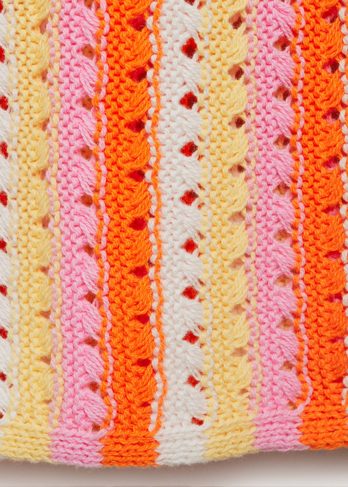 Two-tone striped crochet sweater — Pink