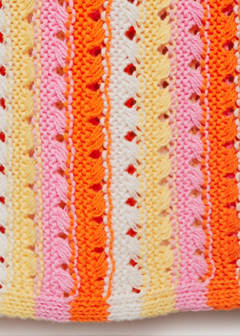 Two-tone striped crochet sweater — Pink 8