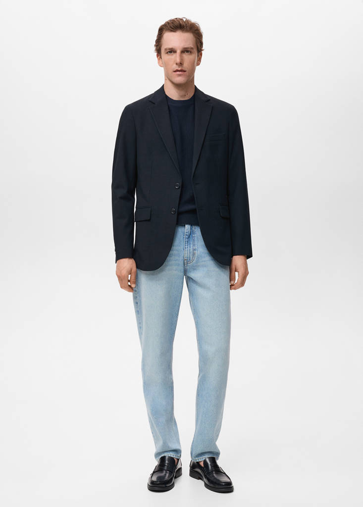 Verner slim-fit cotton jacket — Navy