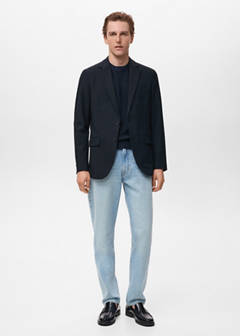 Verner slim-fit cotton jacket — Navy 2