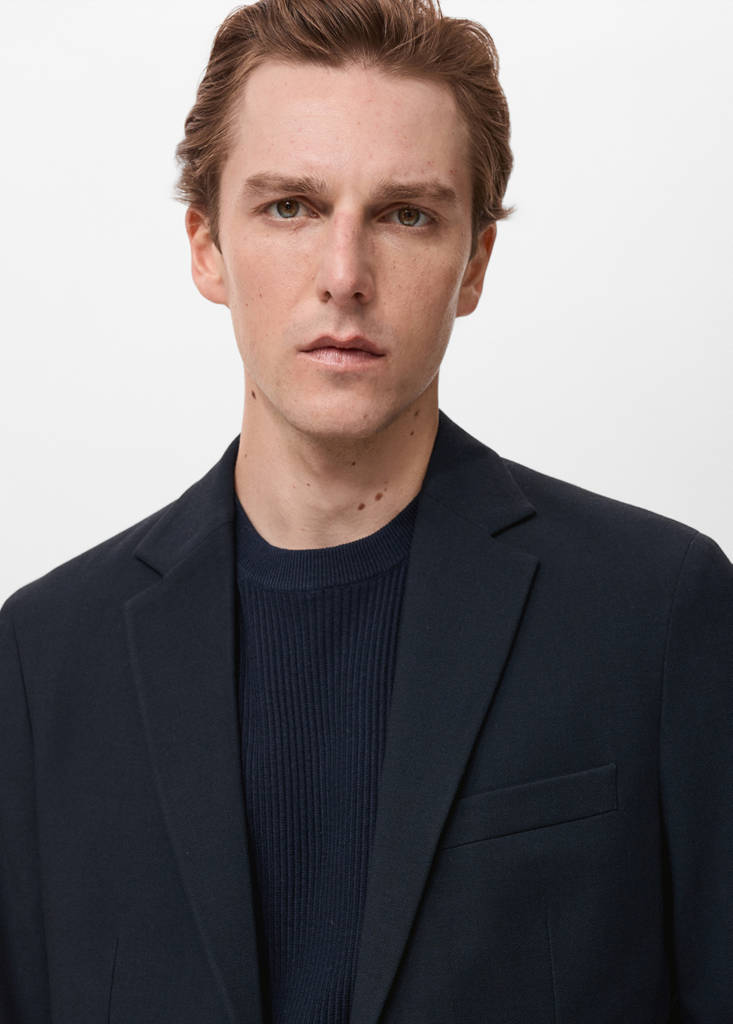Verner slim-fit cotton jacket — Navy