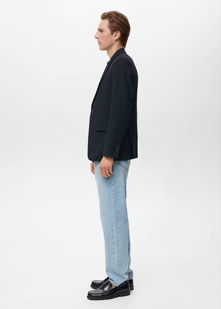 Verner slim-fit cotton jacket — Navy