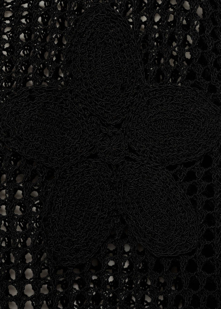 Knit embroidered sweater — Black