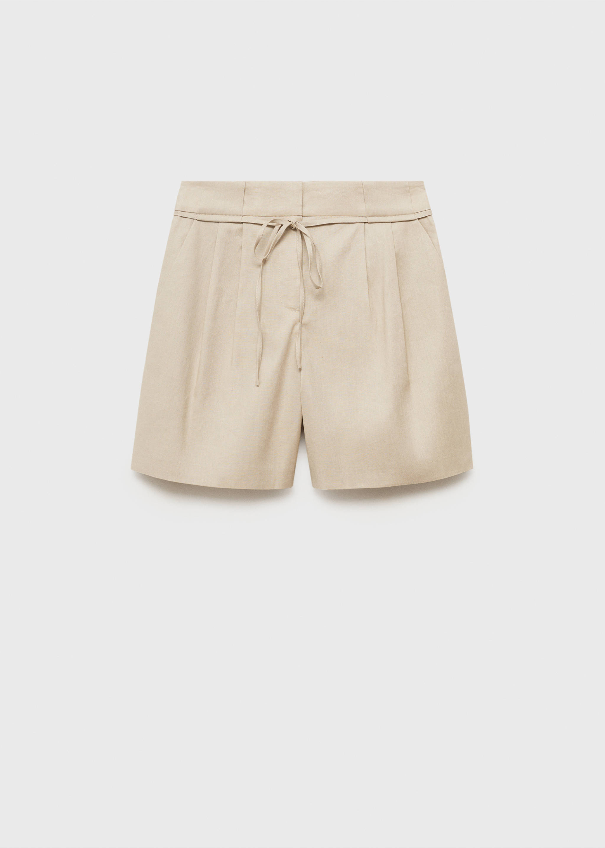 Linen shorts with bow and belt - Article without model, Beige. Ref: 17081191-00.