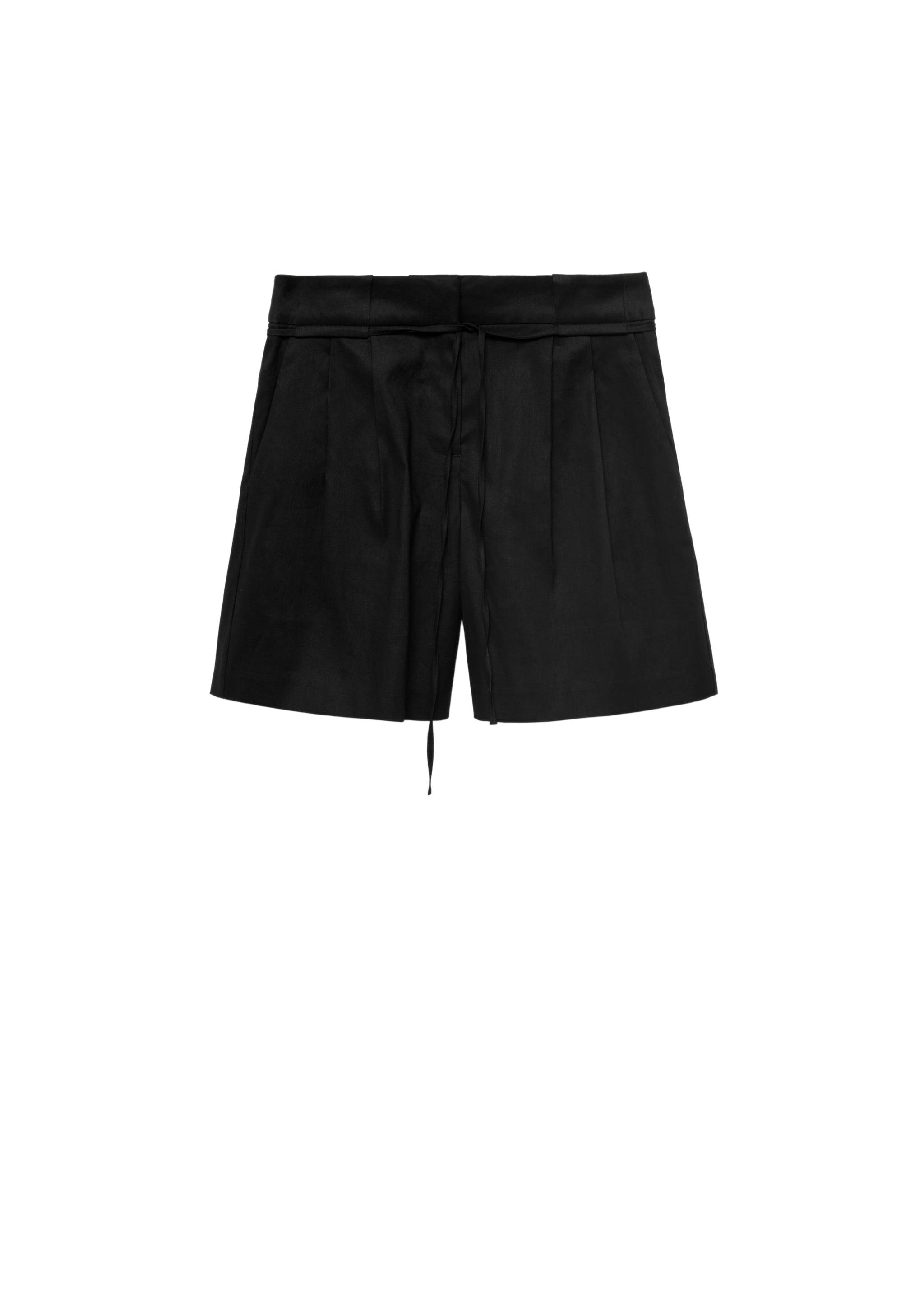 Linen shorts with bow and belt - Details of the article 7