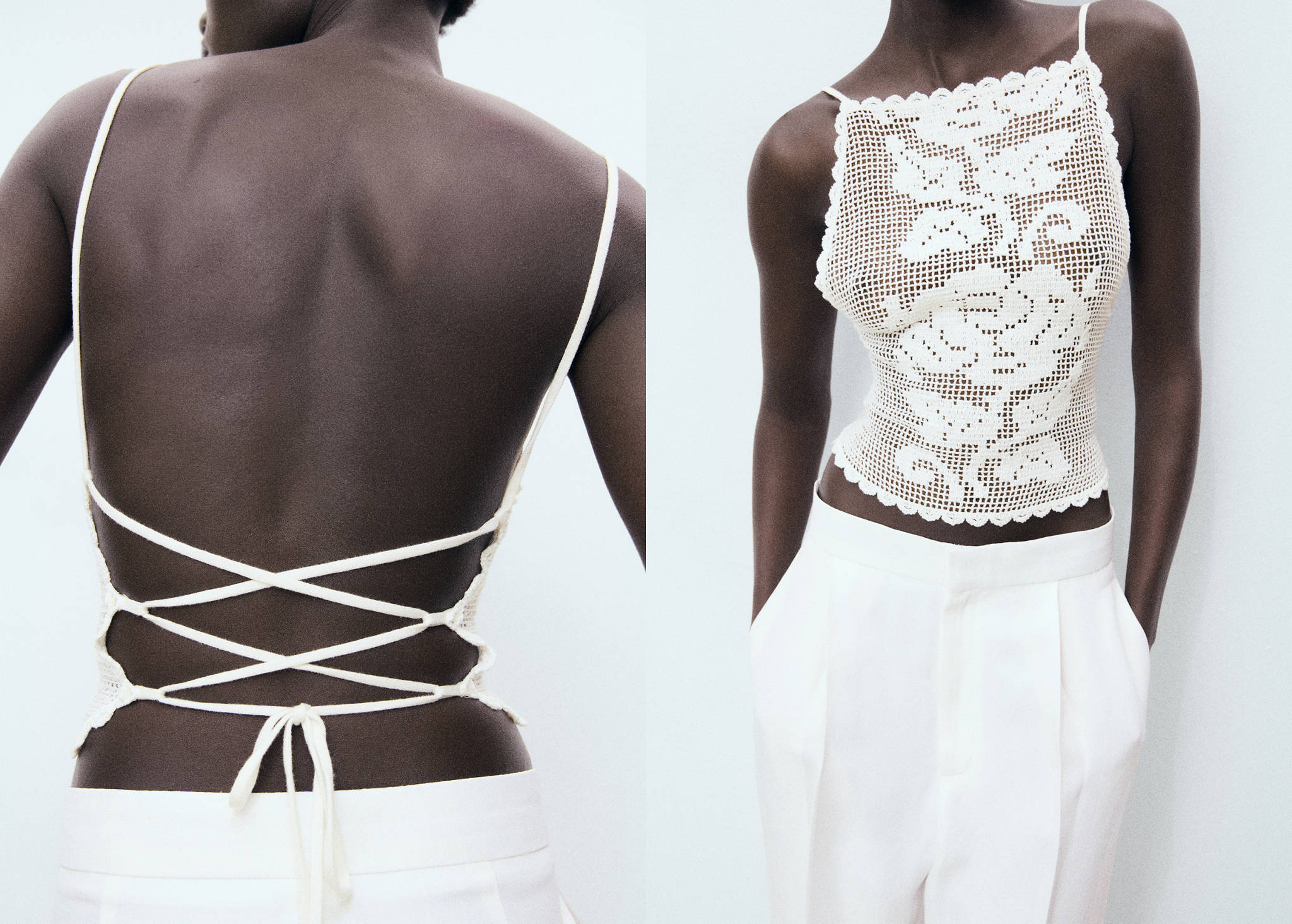 Open-back crochet top - Panoramic plane