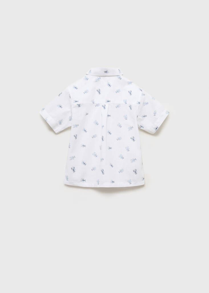 Printed short-sleeved shirt — White