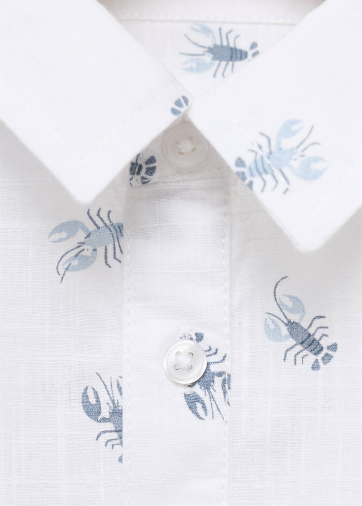 Printed short-sleeved shirt — White