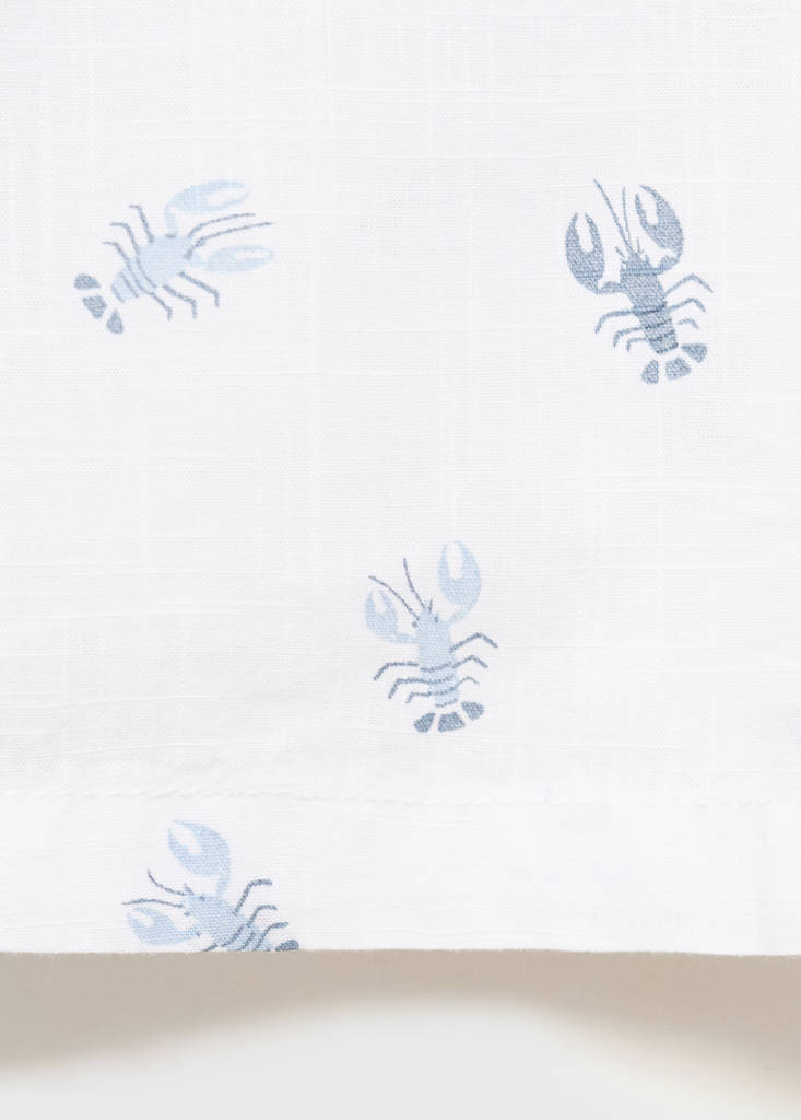 Printed short-sleeved shirt — White
