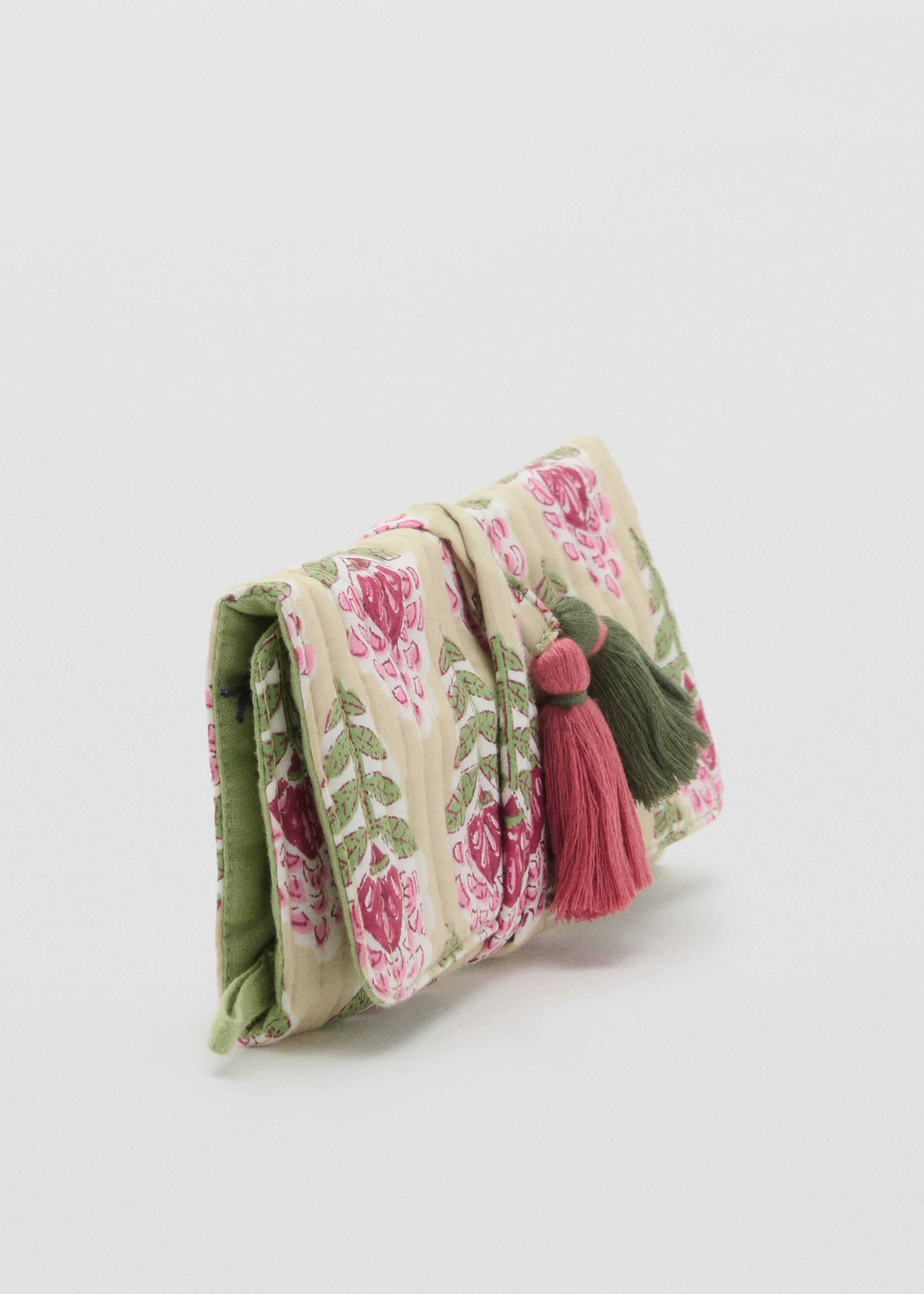 Boîte à bijoux en rouleau en coton texturé - Plan moyen