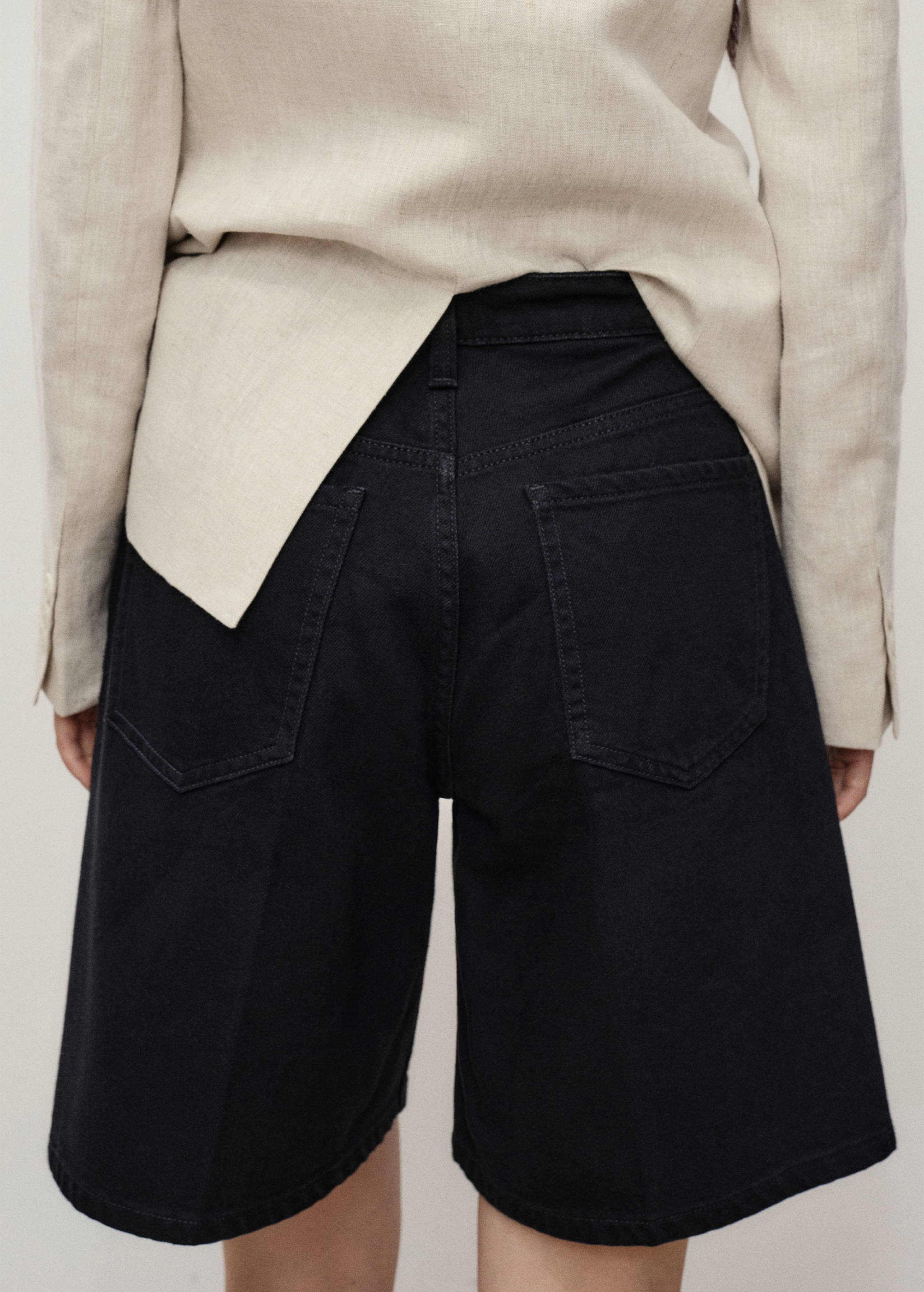 Calções de ganga retos com cintura alta - Verso do artigo