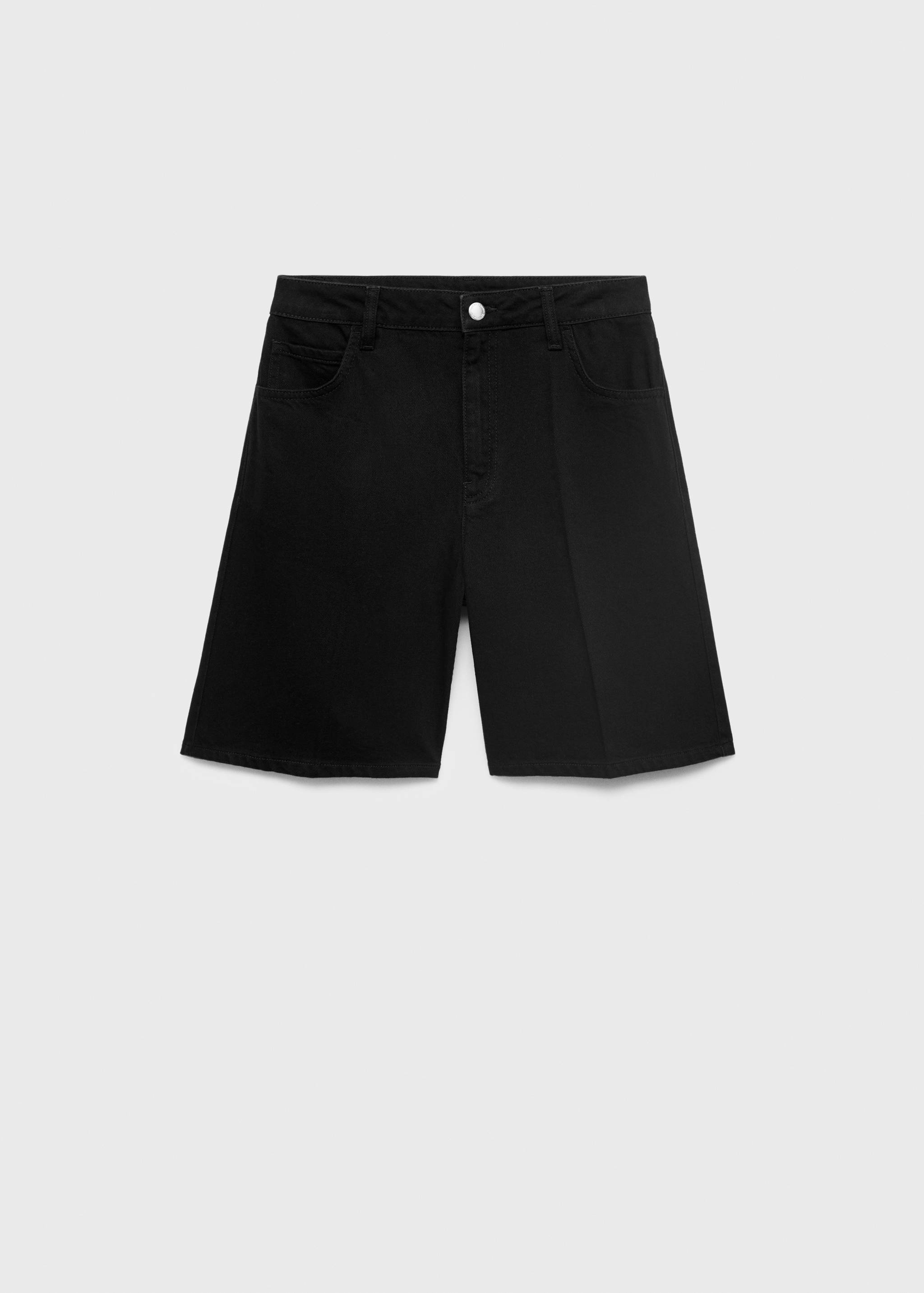 Rechte high-waisted denim bermuda - Artikel zonder model