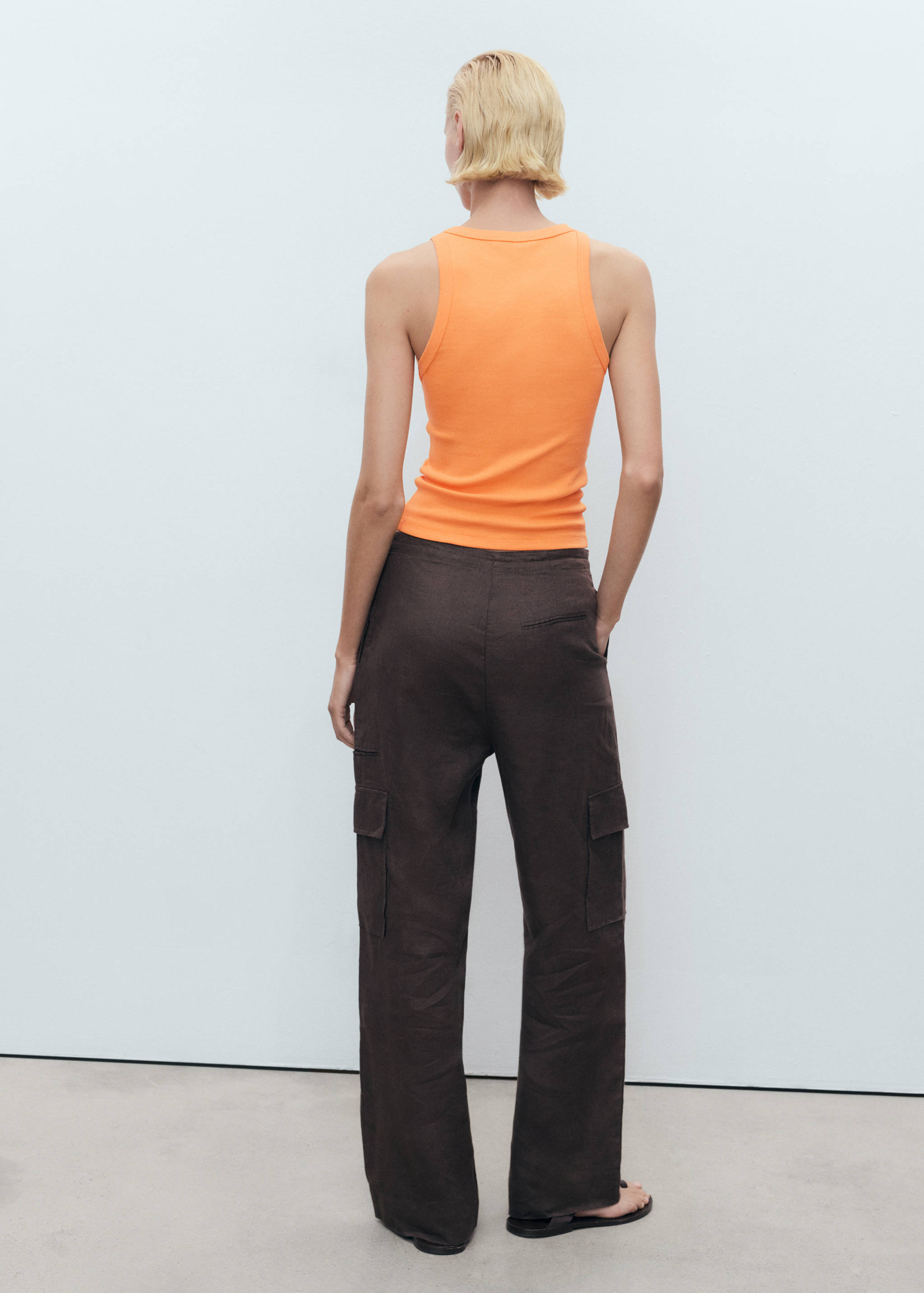 Katoenen geribbelde top - Achterkant van het artikel