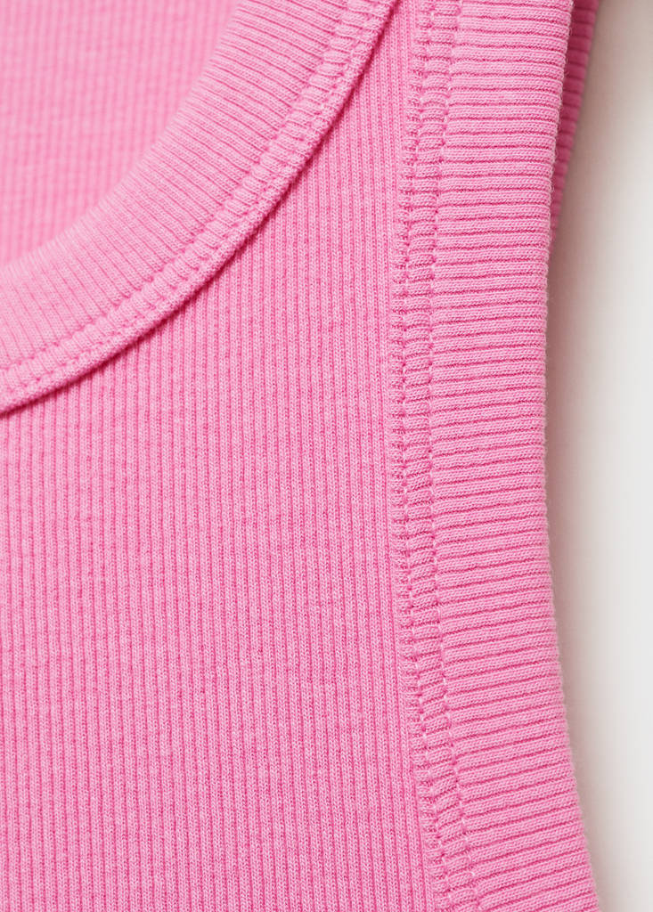 Ribbed cotton-blend top — Pastel Pink