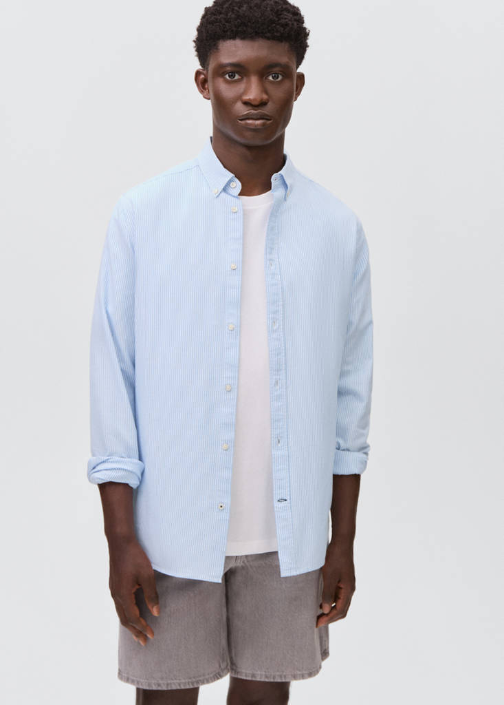 Striped Oxford shirt — Sky Blue