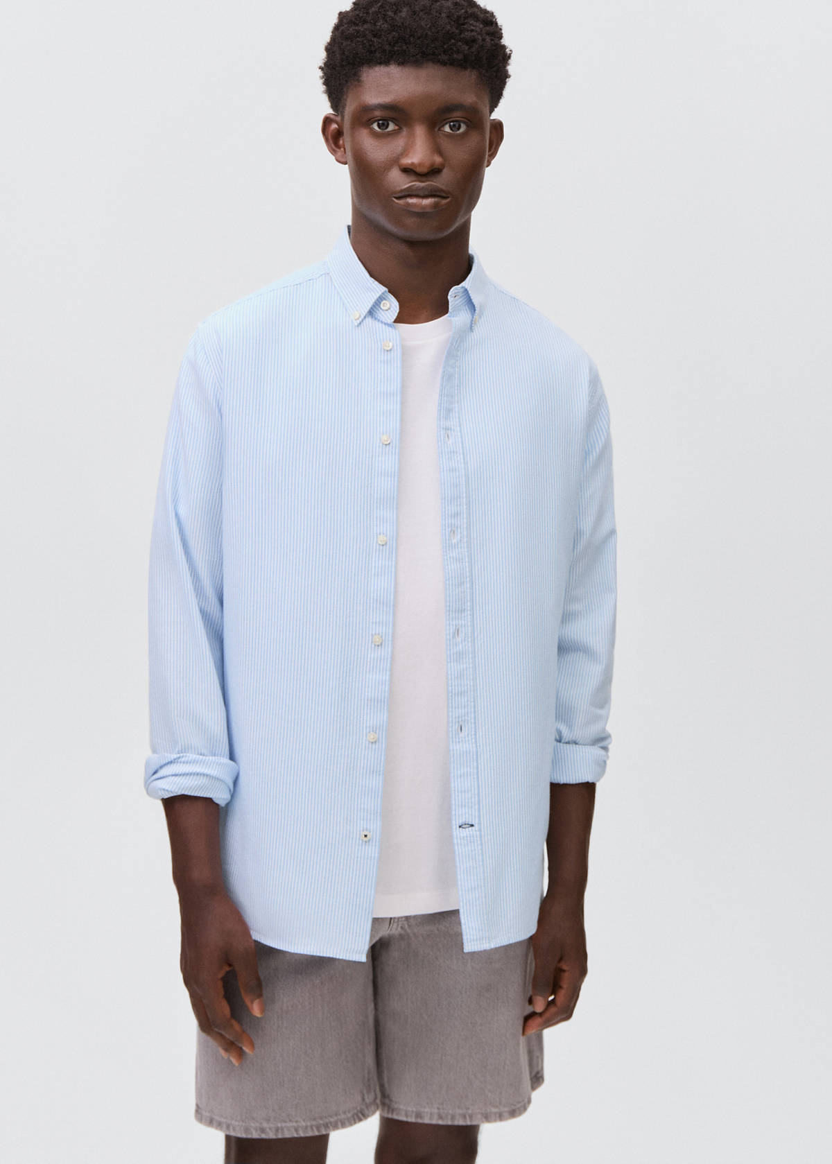 Striped Oxford shirt — Sky Blue